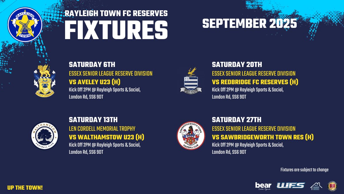 It’s a month at home for our Reserves this  September. #upthetown