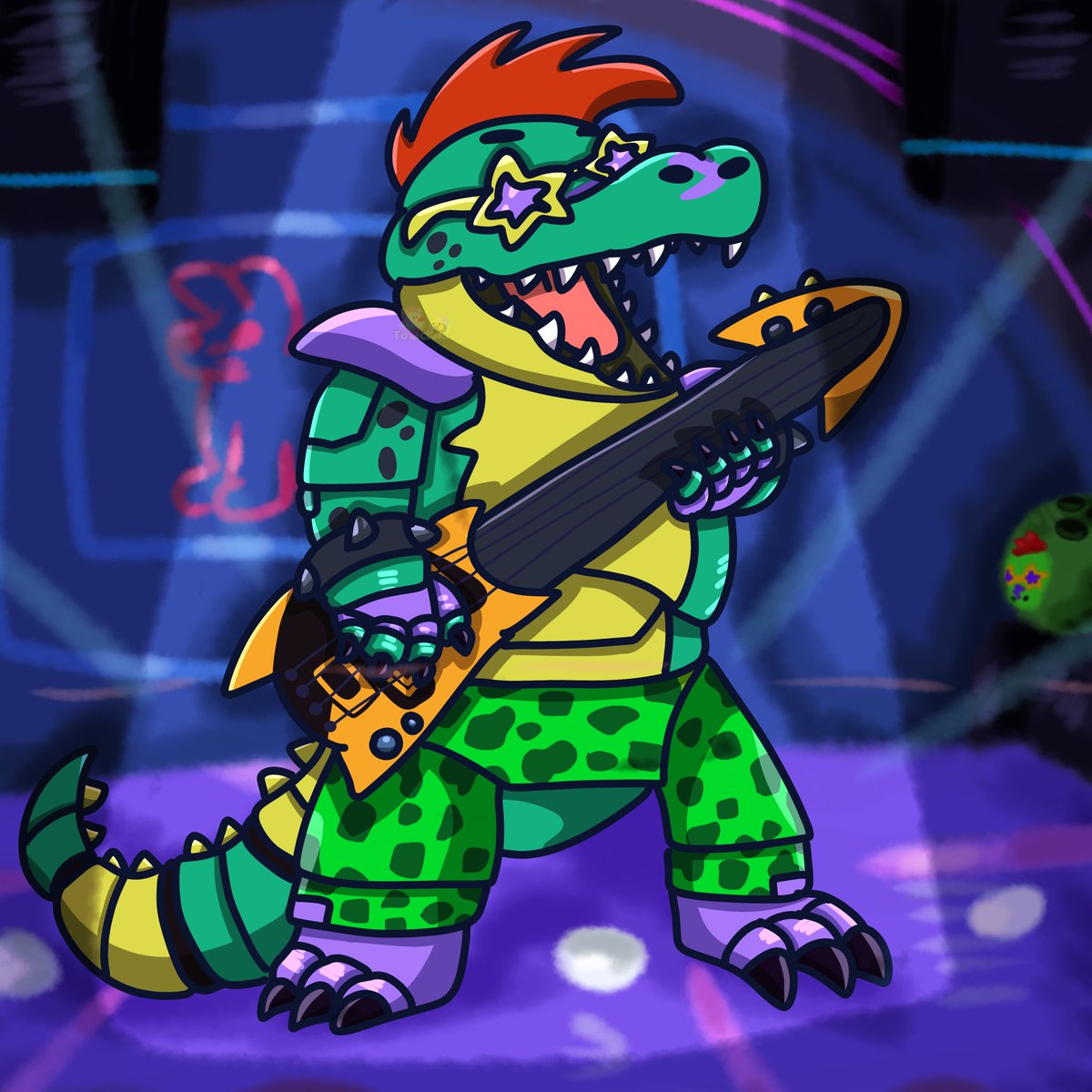 toxinlem's tweet photo. Monty gator #fnaf #fnafsecuritybreach #montygator #ibispaint #digitalart https://t.co/rdJvCO1A6r