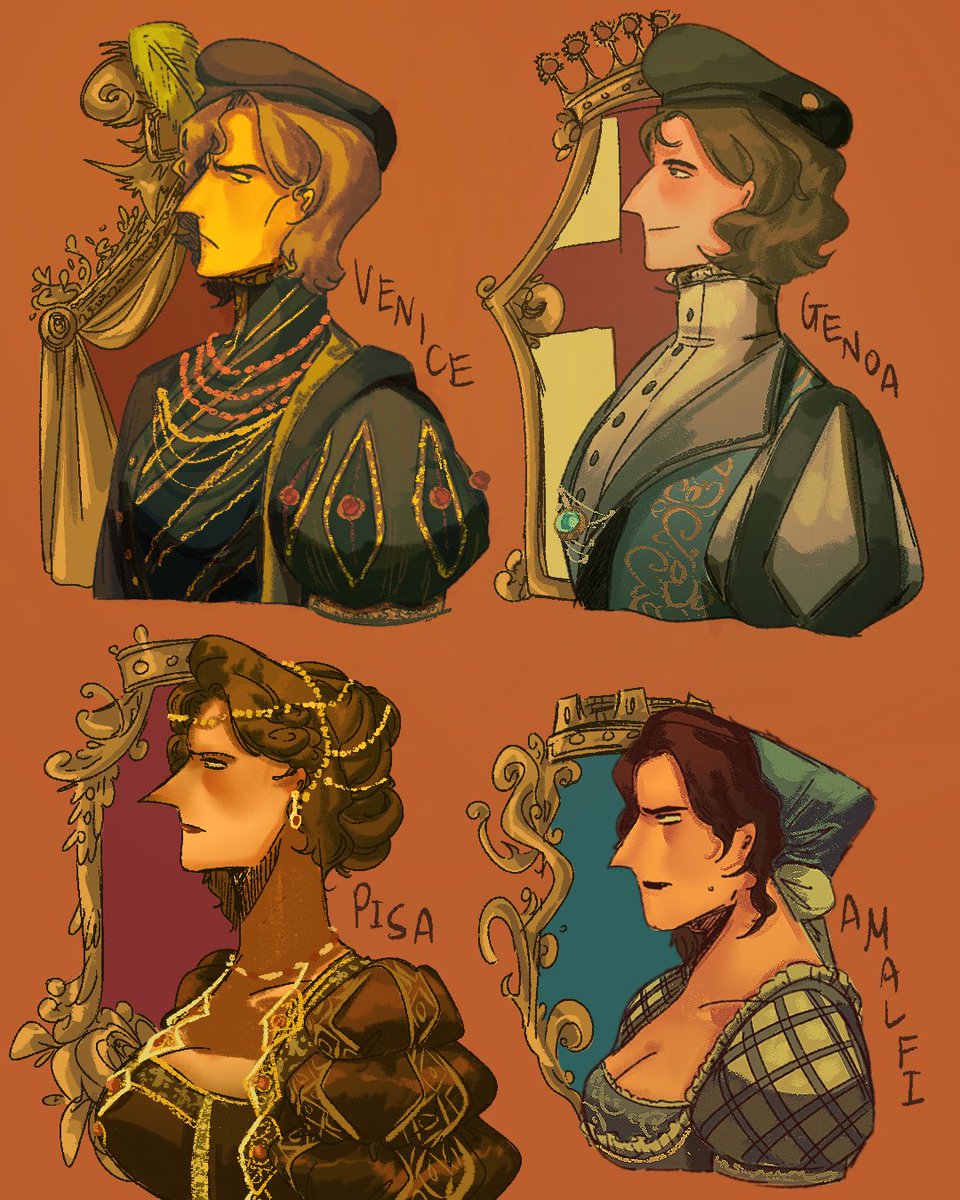 cookiecrusher45's tweet photo. Italians. 🇮🇹Yeah thats it lol. Ugh I didn’t do a lot of them bc there’s a lot so I only did the ones I had a solid design for. Some older states and modern Italy (during ww2 specifically but not the fascist one. She’s a different one.). 
#countryhumans https://t.co/86xGjTZaou
