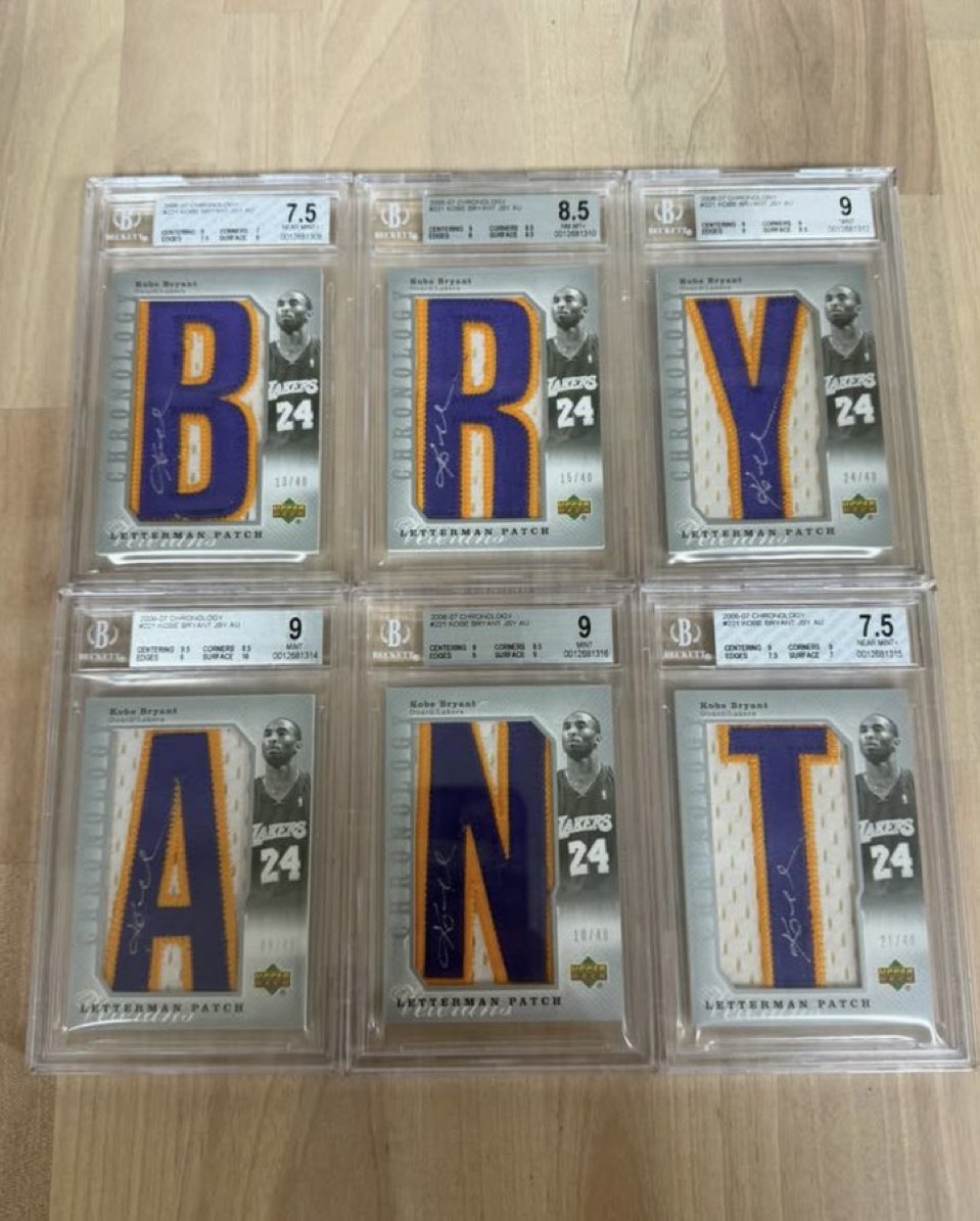 A collector completed this Kobe Bryant nameplate 💜💛 

Each card is signed by Bryant!