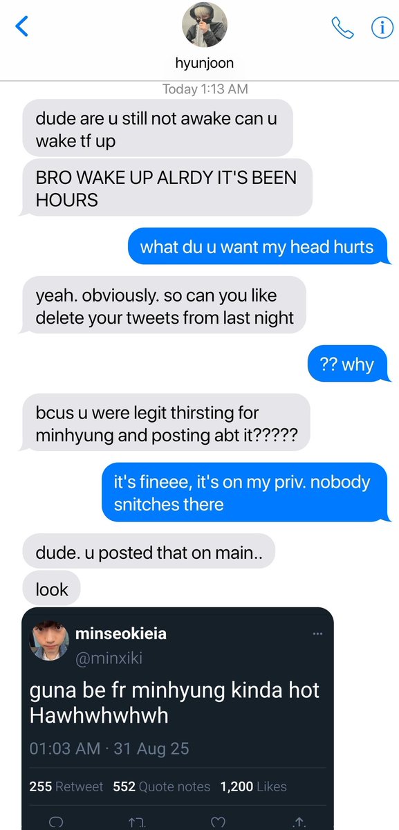mikqsau's tweet photo. eng / short #guke uni socmed au where keria goes out drinking with friends and drunkenly thirst-tweets abt guma on main instead of his priv 😋🤨☹️🐶
 
(don't mind timestamps!!) https://t.co/s0fHSvEd8l