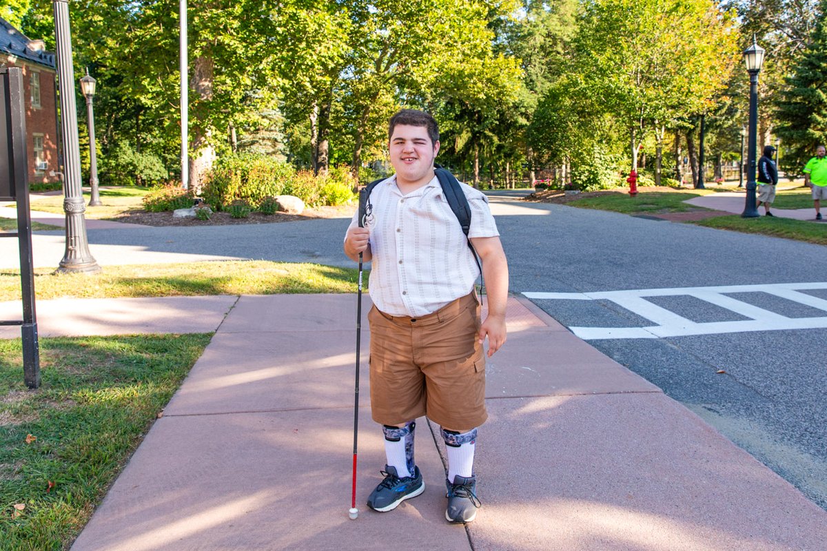 PerkinsVision's tweet image. The countdown is on: just 2 more sleeps until our #FirstDayOfSchool! 💙 While we wait to hear the white canes tapping and Perkins Braillers clacking, here’s a throwback from last year’s big day. ✨📸