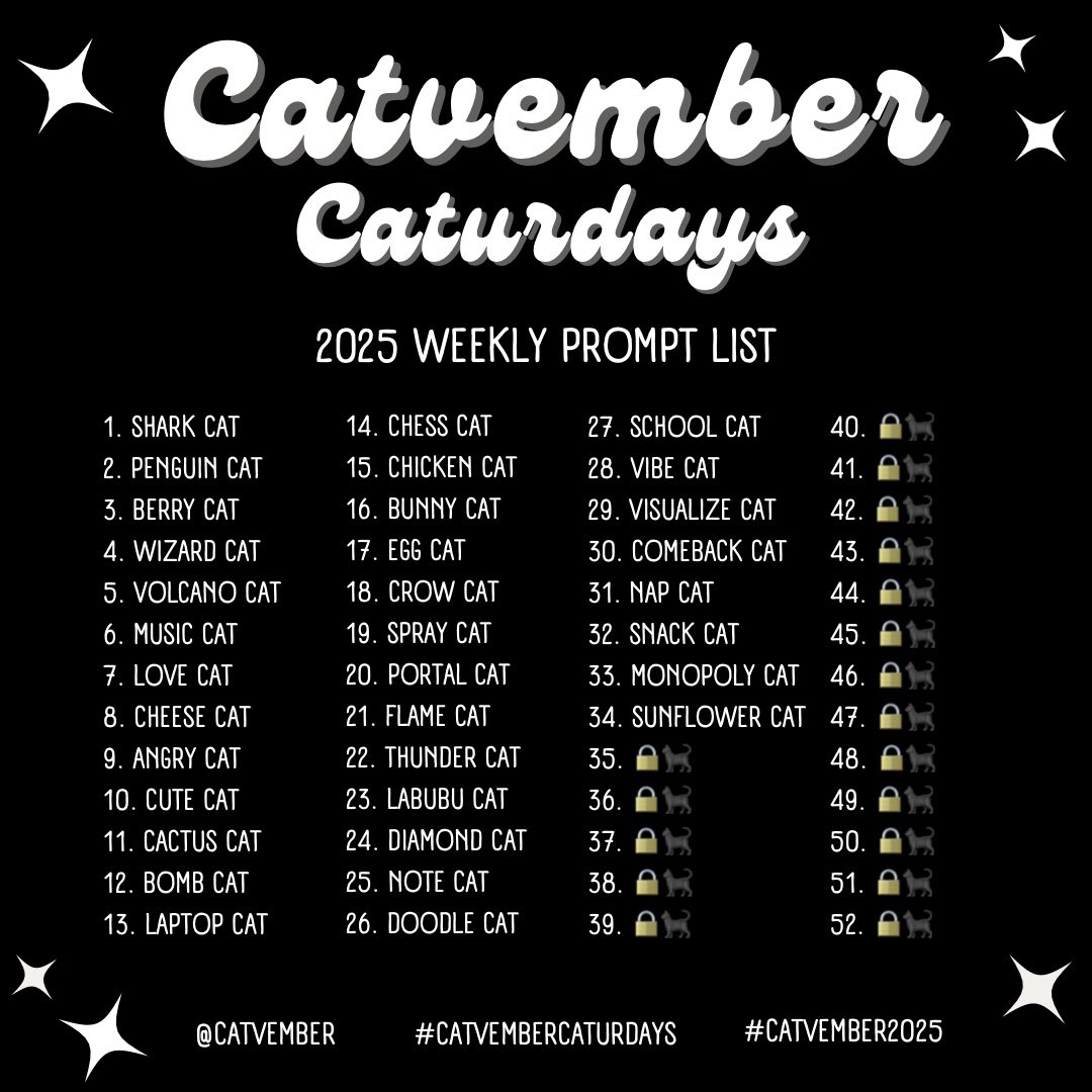 valioart's tweet photo. Catvember Caturdays
Week 34: SUNFLOWER CAT
@catvember ๐โโฌ
#catvember #catvembercaturdays #catvember2025 #catvembersunflowercat #artchallenge #catart #catdrawing #catillustration #drawingchallenge #ink #art #inkwork #blackandwhite #valioart https://t.co/TzW6coBqd1