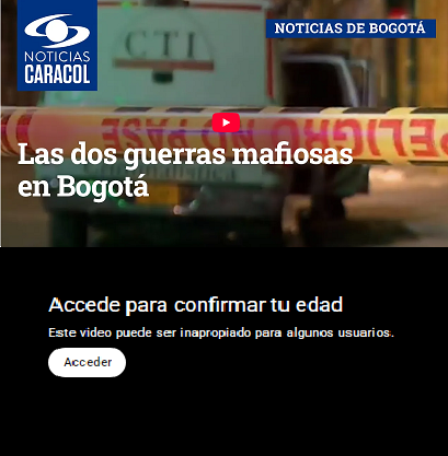 El organigrama criminal de la Junta del Narcotráfico de la propia Policía, tiene como fuente el reportaje "Las dos guerras mafiosas en Bogotá" donde describen la disputa que existe entre jefes invisibles del narcotráfico por la ruta hacia Dubai. El vídeo tiene vista restringida.