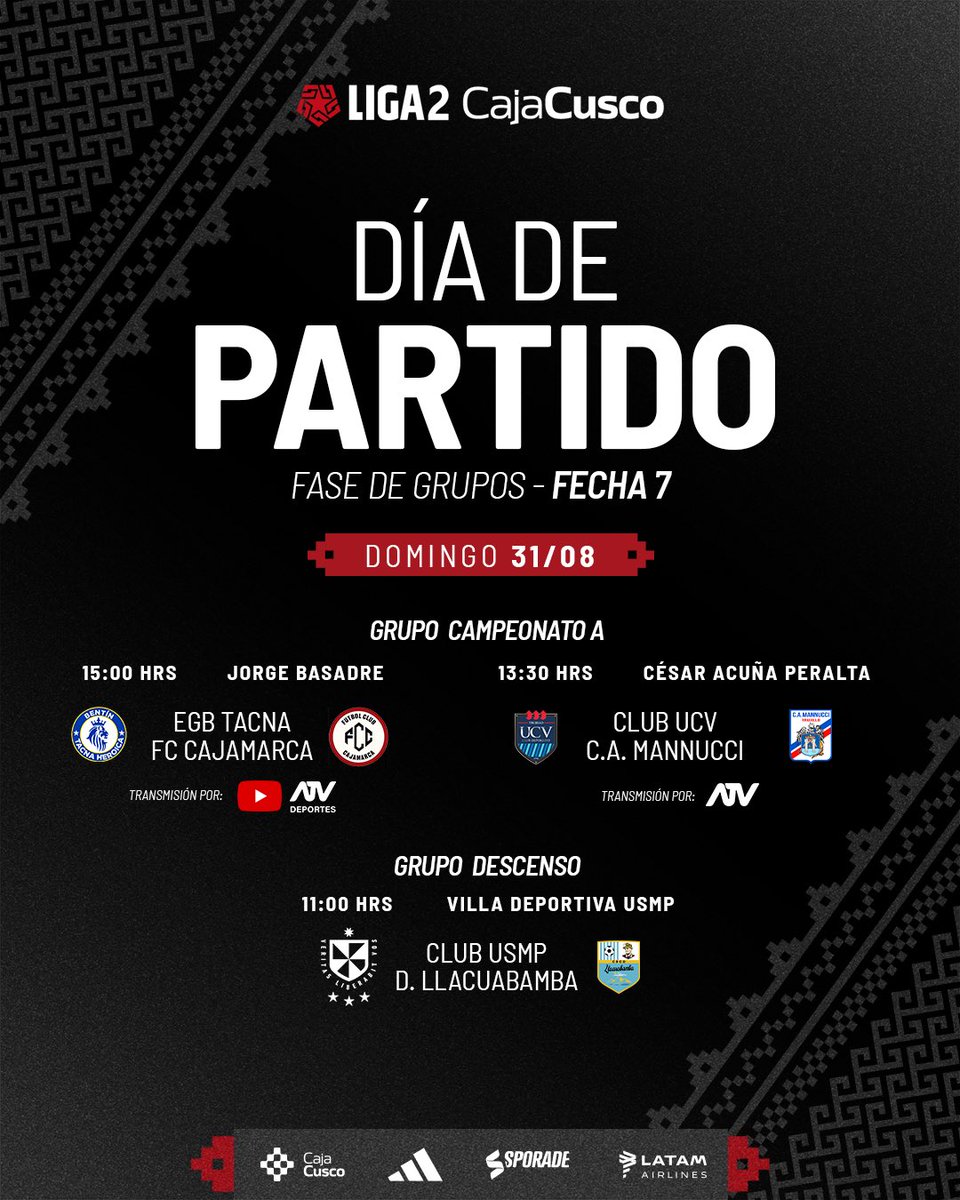 𝗳𝗲𝗰𝗵𝗮 7️⃣

#Liga2CajaCusco