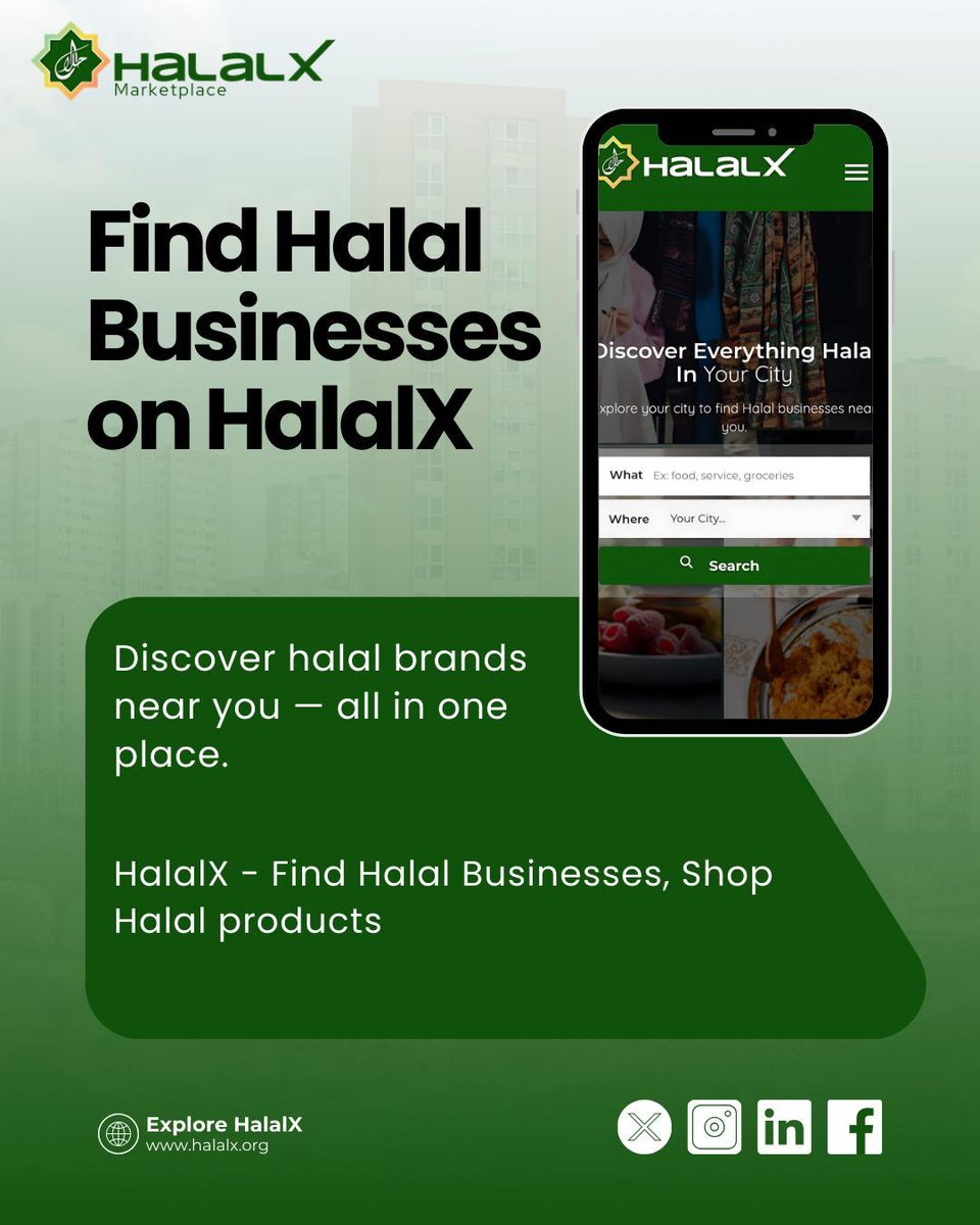 Looking for halal food, groceries, or lifestyle products? 🌿
With HalalX, you can discover halal businesses near you — all in one place.
👉 Explore now: halalx.org

#HalalBusiness #HalalDirectory #ShopHalal #HalalX