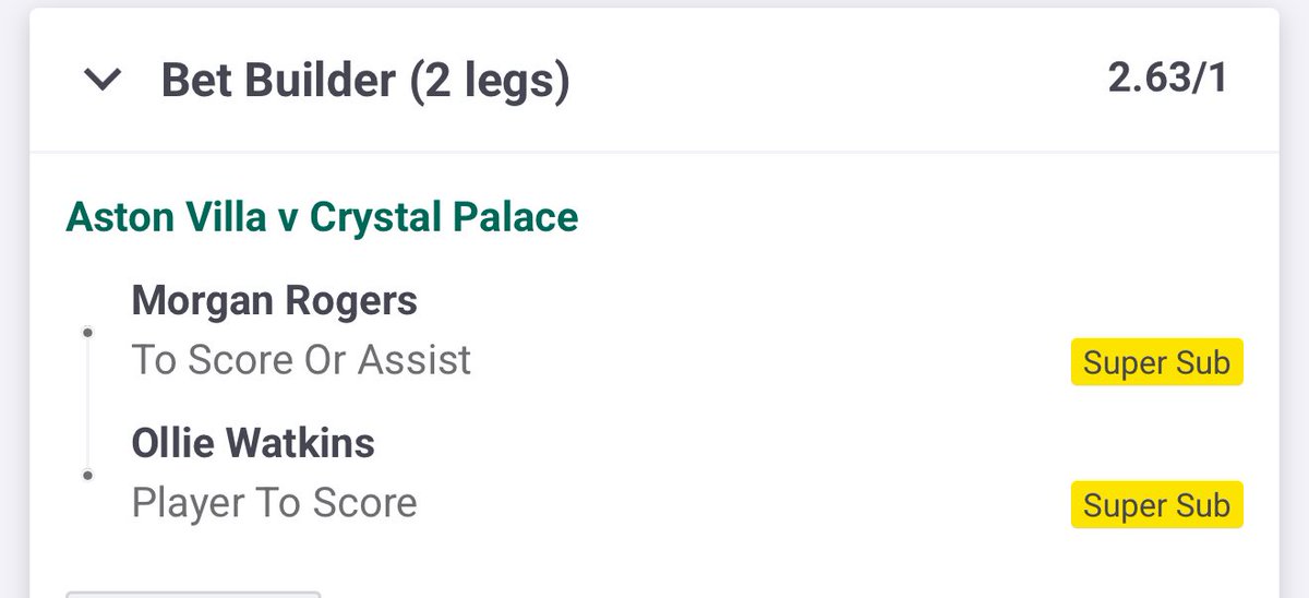 ASTON VILLA V CRYSTAL PALACE🟡🔴

#AVLCRY 
#Premierleague
#Gambling𝕏