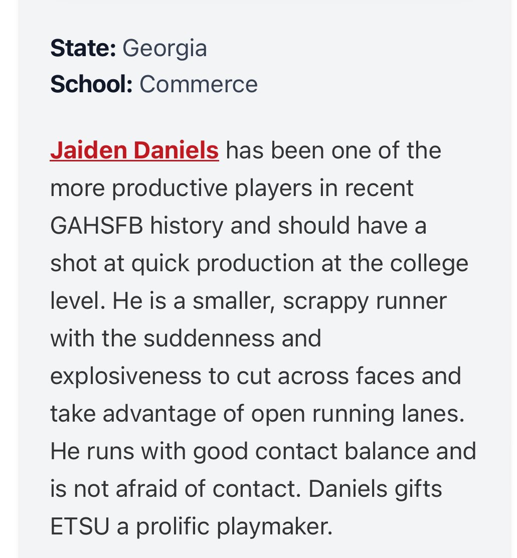Connor Jackson (@cjacksonprz) on Twitter photo ‘25 <a href="/CommerceFBGa/">The Official Commerce Tigers Football Page(GA)</a> alum <a href="/6Babygoat/">Jaiden Daniels</a> made the most out of his 3 carries in his debut against Murray State, finishing with 36 yards. ‘25 <a href="/CommerceFBGa/">The Official Commerce Tigers Football Page(GA)</a> alum <a href="/6Babygoat/">Jaiden Daniels</a> made the most out of his 3 carries in his debut against Murray State, finishing with 36 yards.