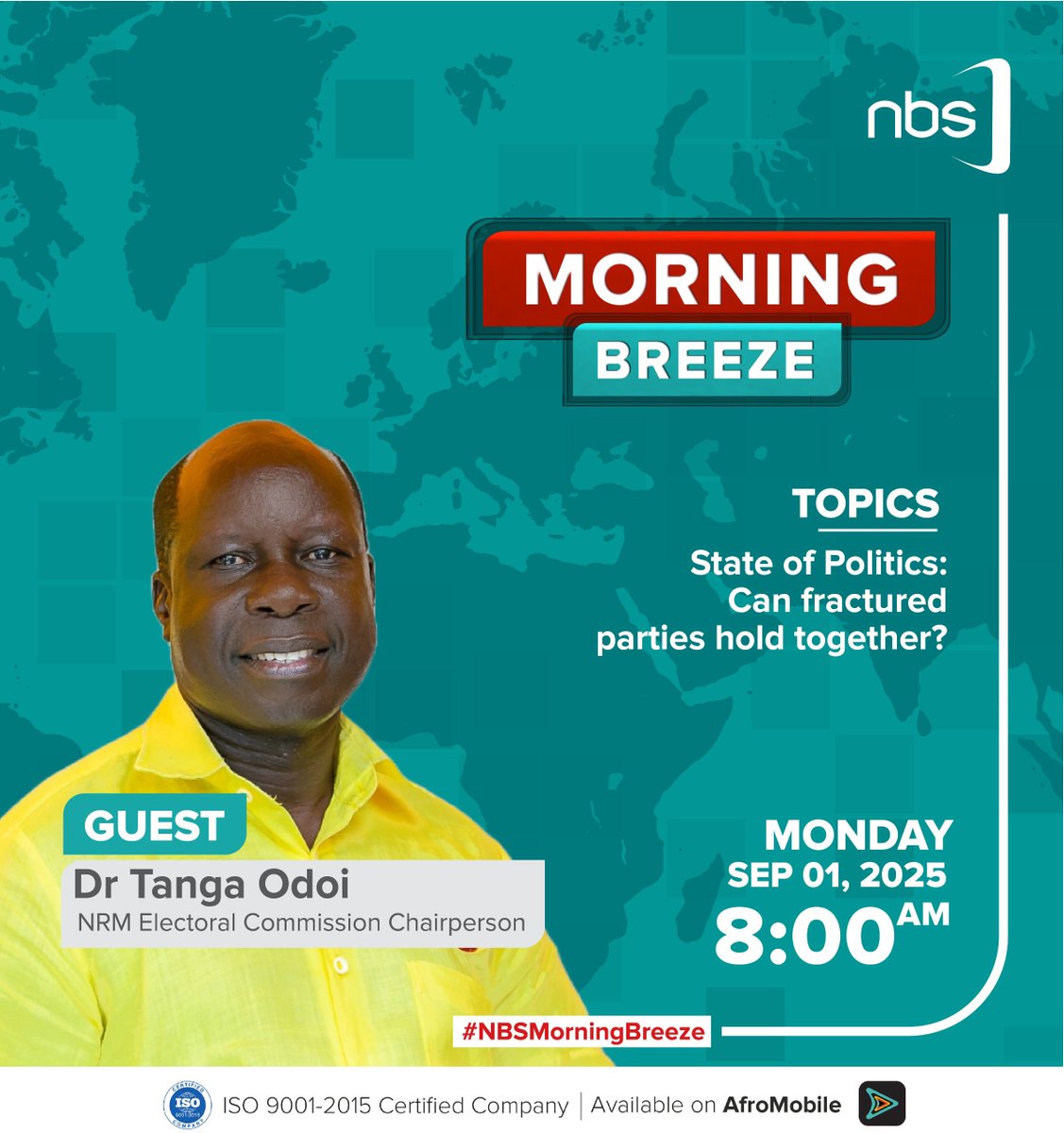 State of Politics: Can fractured parties hold together?

Dr Tanga Odoi and Hon Ibrahim Ssemujju Nganda will join us tomorrow for the Topical Discussion to discuss this and more, starting at 8 AM.

Host: <a href="/SimonKaggwaNjal/">Simon Kaggwa Njala</a> 

Don't miss the show!

#NBSUpdates #NBSMorningBreeze