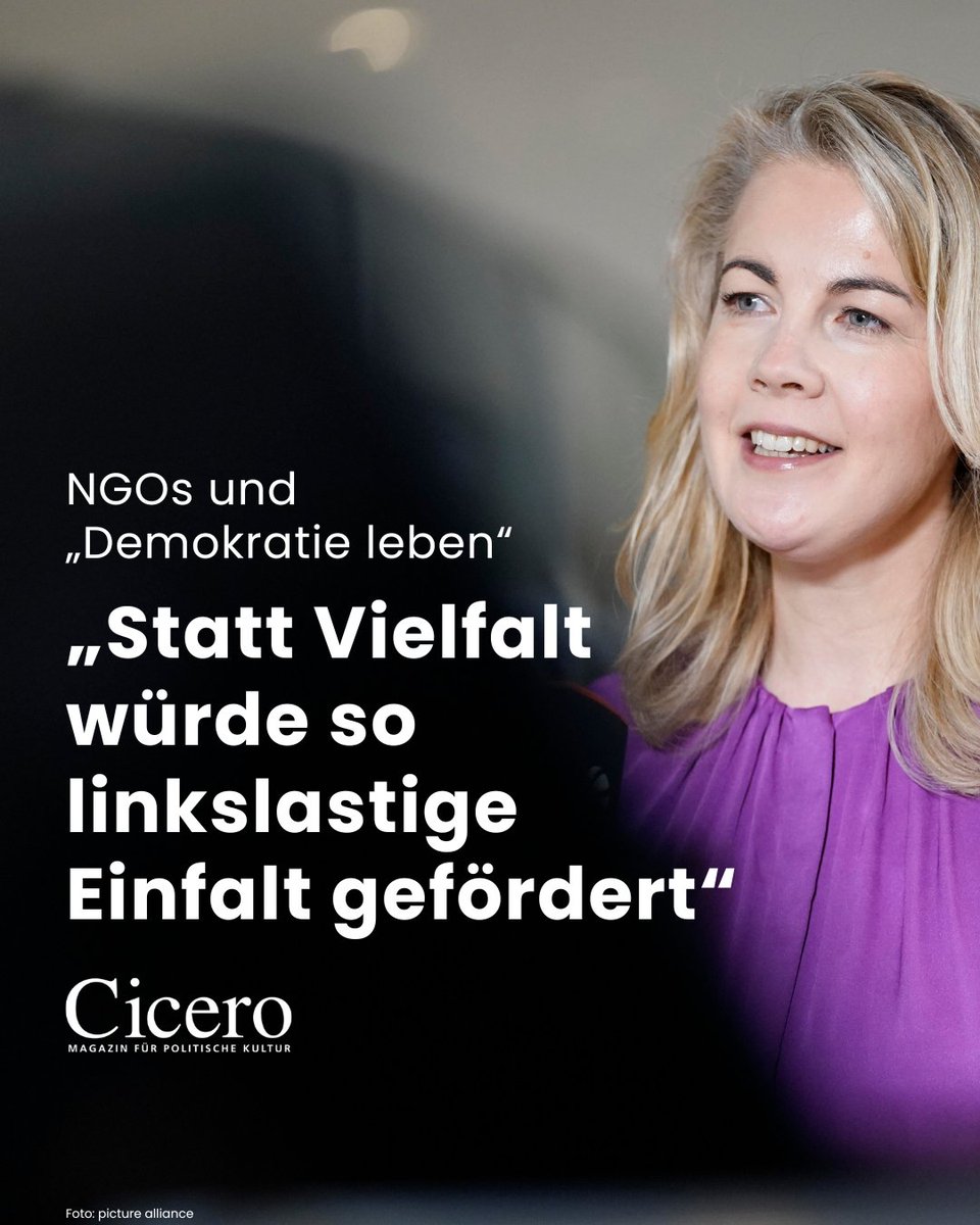 cicero_online's tweet image. Die NGO-Förderung ist in den vergangenen Jahren massiv ausgeweitet worden. Im Interview fordert FDP-Politikerin @LindaTeuteberg eine Rückkehr zu echter politischer Bildung statt Aktivismus &amp;amp; warnt vor #NGOs, die der #Demokratie schaden.

Interview lesen: tinyurl.com/232cp7tp.