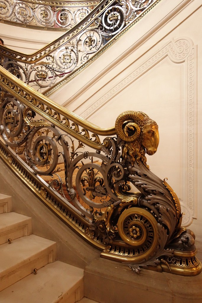 The exquisite wrought iron railing at Chantilly Castle in France, crafted in 1870 by the Moreau brothers.