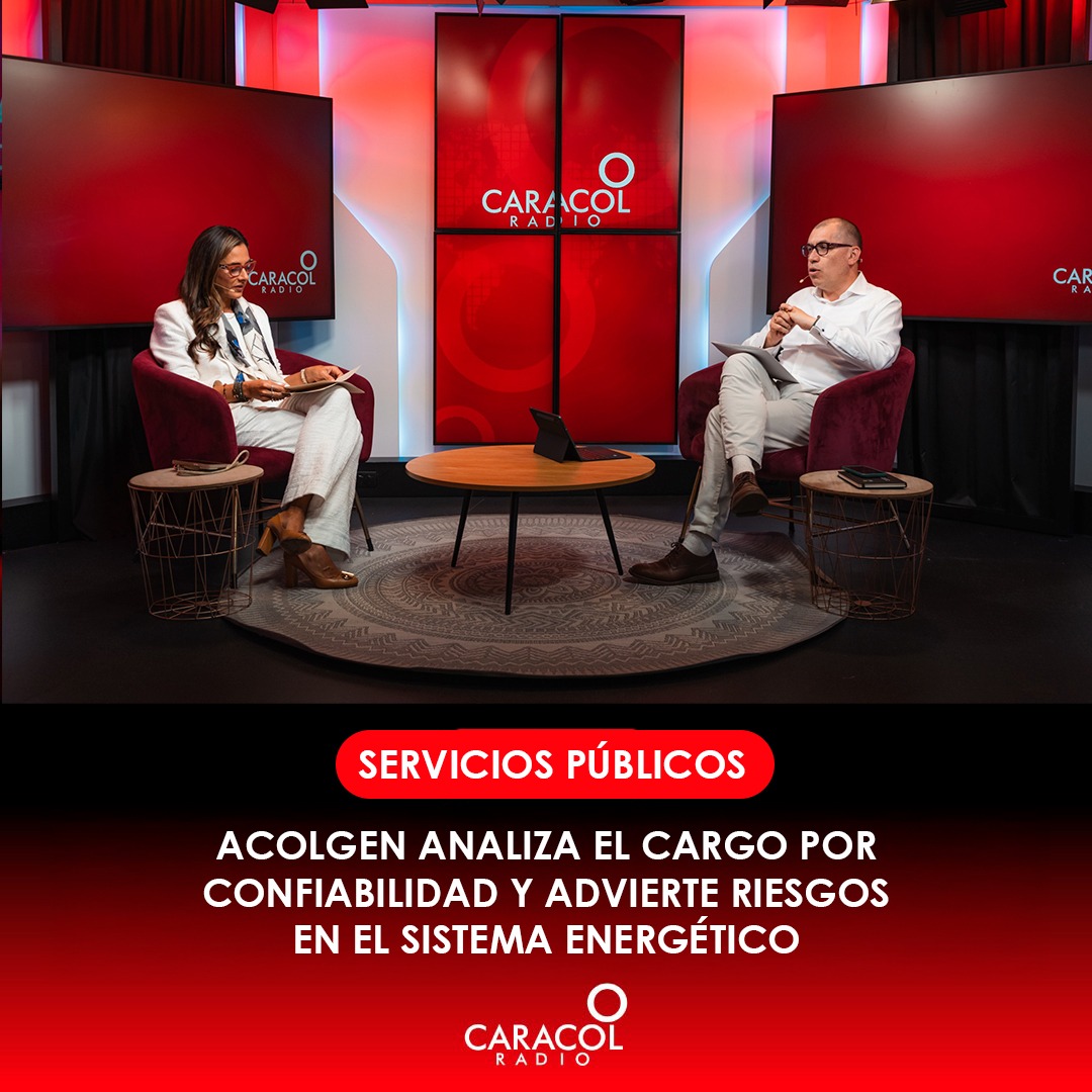 Caracol Radio (@caracolradio) on Twitter photo ⚡ Colombia lleva 30 años sin apagones gracias al cargo por confiabilidad.
<a href="/NGutierrezJ/">Natalia Gutierrez</a>, presidenta de <a href="/Acolgen/">ACOLGEN</a>, explica en <a href="/CaracolRadio/">Caracol Radio</a> los riesgos actuales del sistema energético y los retos de nuevas fuentes de generación.
Más información en caracol.com.co/2025/08/31/car…
La voz ⚡ Colombia lleva 30 años sin apagones gracias al cargo por confiabilidad.
<a href="/NGutierrezJ/">Natalia Gutierrez</a>, presidenta de <a href="/Acolgen/">ACOLGEN</a>, explica en <a href="/CaracolRadio/">Caracol Radio</a> los riesgos actuales del sistema energético y los retos de nuevas fuentes de generación.
Más información en caracol.com.co/2025/08/31/car…
La voz
