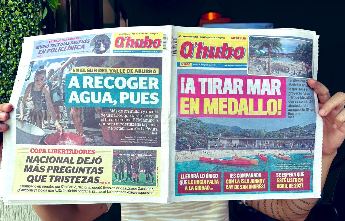 Les resumo la alcaldía de Fico, contrato de casi 200 mil millones para traer el mar Medellín mientras le quitan el agua a las familias de barrios pobres.