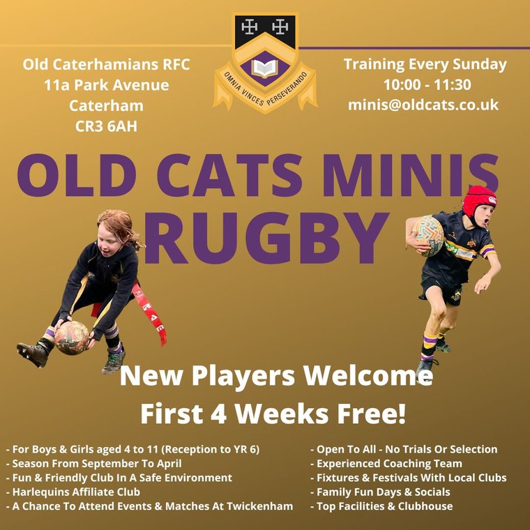 The new season of Minis rugby starts on Sunday 7th September! We look forward to welcoming new and existing players to our family friendly club.
oldcaterhamiansrfc.co.uk/news/new-seaso…