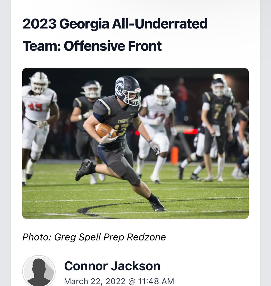 Way back in 2022, but <a href="/JacksonHead13/">jackson head</a> has appeared in 17 games thus far in college and has improved each year

<a href="/RidgeRecruits/">River Ridge Football Recruits</a> alum
