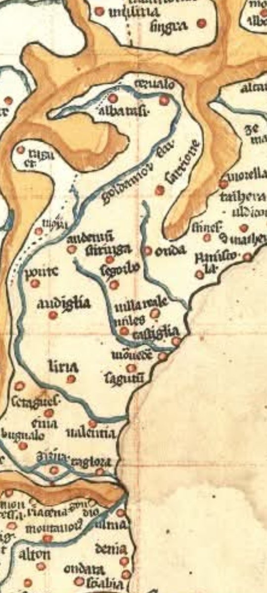 En este mapa de 1482, basat en Ptolemeu, encara no apareix la #SerraEspadà. Quaranta anys més tard (1526) vam ser el centre d'atenció de mitja Europa.