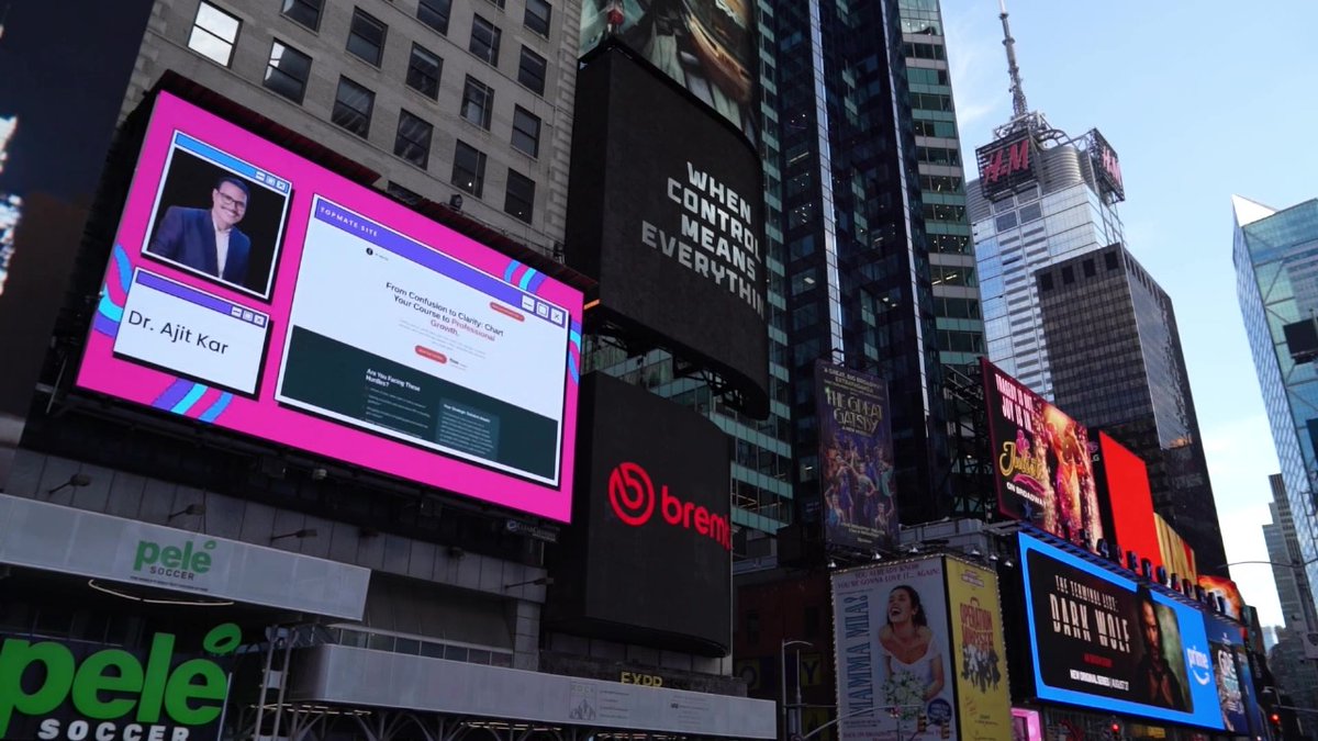 drajitkar's tweet image. 🌍 From Bhubaneswar to Times Square, NYC! 🗽 

Humbled that my  profile was featured on the iconic Times Square Billboard (24th Aug 2025) as part of the Top 500 Sites worldwide by @topmateHQ. 

Gratitude to all my well-wishers 🙏

#TimesSquare #GlobalRecognition #Topmate