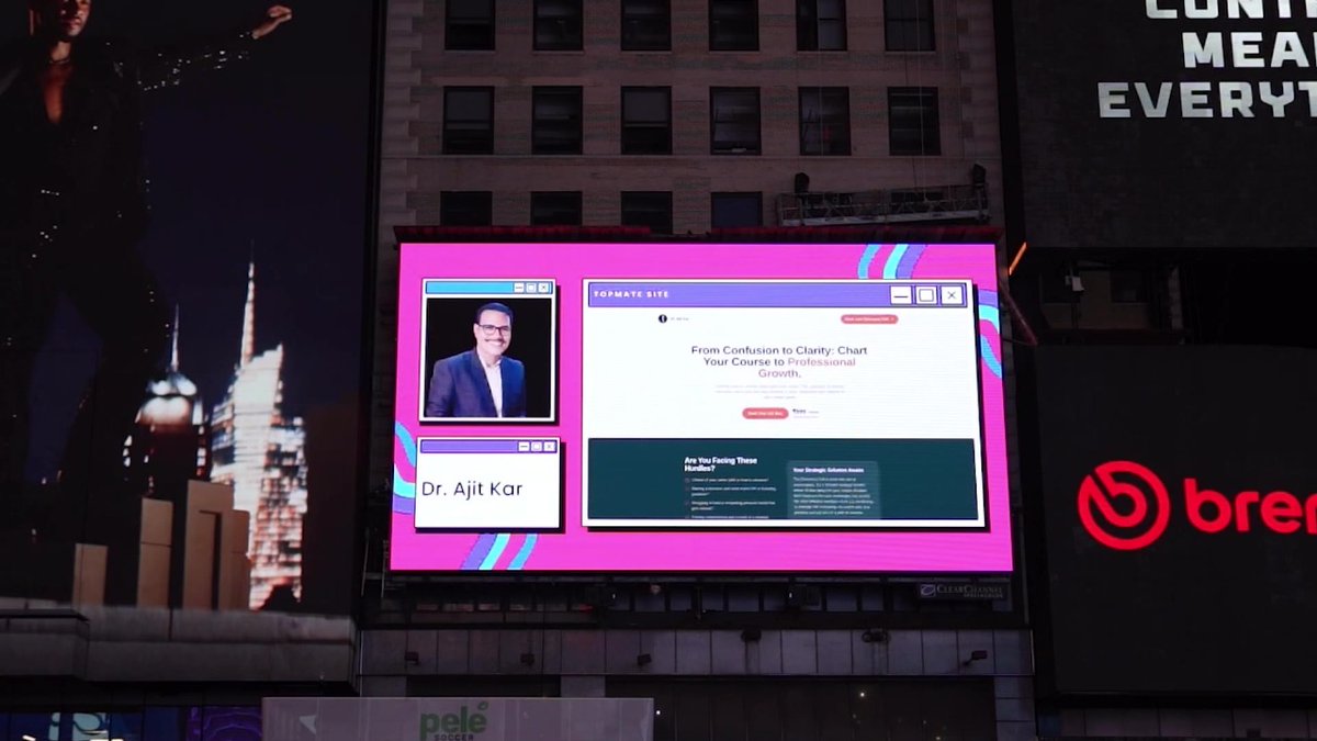 drajitkar's tweet image. 🌍 From Bhubaneswar to Times Square, NYC! 🗽 

Humbled that my  profile was featured on the iconic Times Square Billboard (24th Aug 2025) as part of the Top 500 Sites worldwide by @topmateHQ. 

Gratitude to all my well-wishers 🙏

#TimesSquare #GlobalRecognition #Topmate
