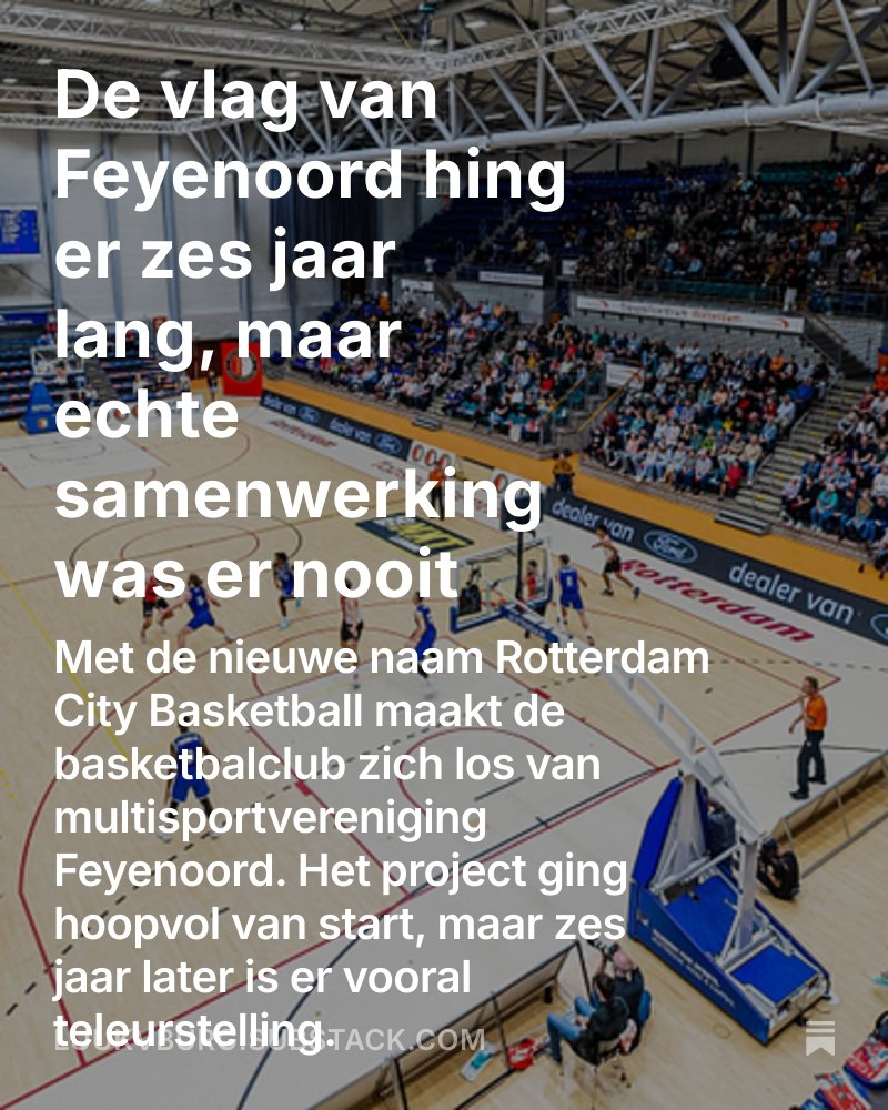 De vlag van Feyenoord hing er zes jaar lang, maar echte samenwerking was er nooit ⚽️🏀

Komend seizoen gaat de profbasketbalclub verder als Rotterdam City Basketball. De samenwerking als omnisportclub Feyenoord werd niet het gedroomde huwelijk. #bnxt

open.substack.com/pub/luukvburg/…