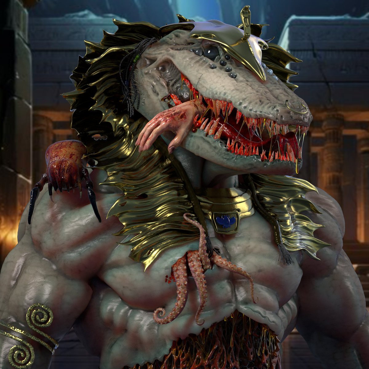#MultiversX #MultiversXNFTs #3dartwork 

We are excited to reveal our August Surprise SFT!

Meet the our Enhanced Omniarch Dominion Sobek  ⚡️

This limited SFT, minted in 29 editions, was only obtainable via pre-order of 20k $BRKZ 🧱