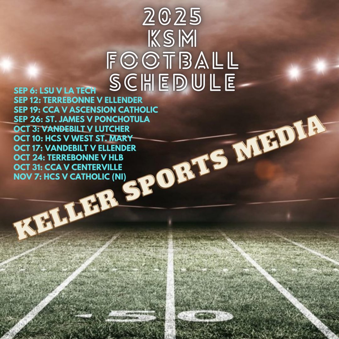 The 2025 KSM Football Schedule is here‼️ Can’t wait to capture the sights and sounds of Louisiana Football!