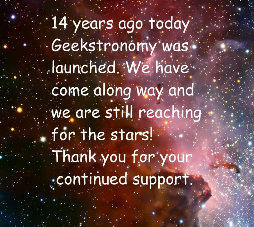 geekstronomy's tweet image. Thank you!