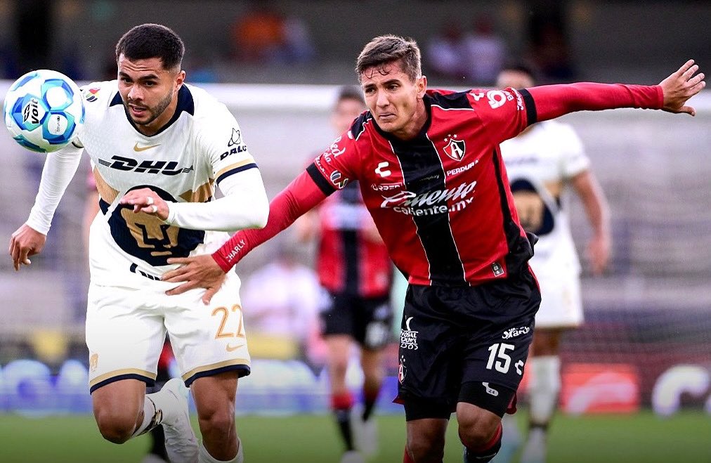 Deportrece on X: "MEDIO TIEMPO ⏱️ Pumas 🐾 y Atlas 🔴⚫️ se van al descanso con un marcador de 0-0, esto tras dos goles anulados para los universitarios en el primer tiempo