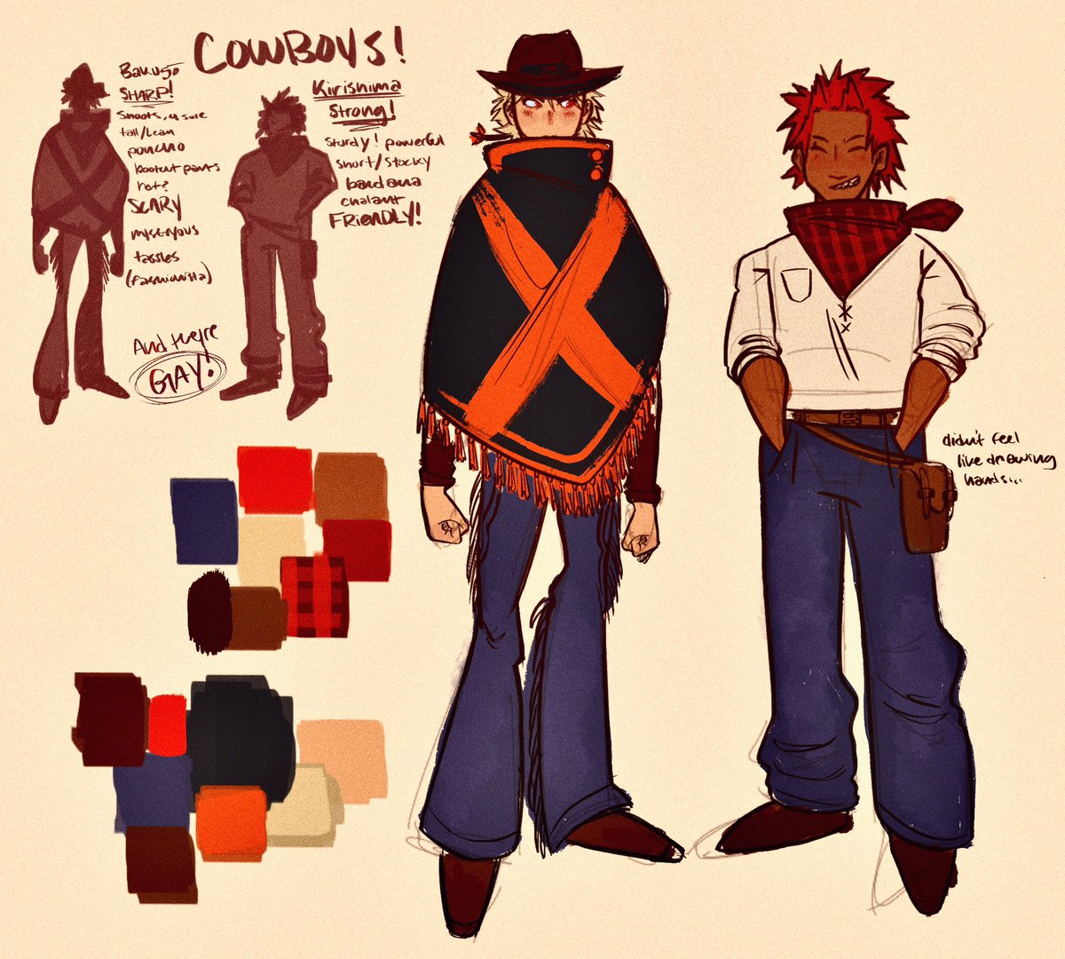 Cowboys cowboys!! I did this one REALLY fast so it’s actual booty butt, I’m really into the cowboys now though😓😓 #KiriBaku #MHA