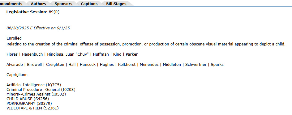 ChibiReviews's tweet image. BREAKING CENSORSHIP NEWS:

SB20 in Texas goes into effect tomorrow. This is the bill that can potentially ban most anime, manga, and games thanks to the vagueness of its law. 

You can see the summary of it in the second picture. &quot;certain obscene visual material appearing to…