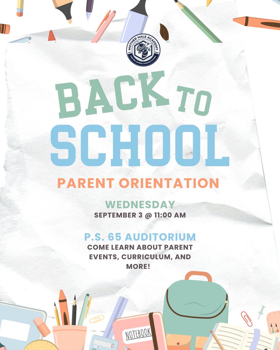 Hello Families!
Join us in Wednesday at 11am for Parent Orientation. 

We will be going over at-home support, parent events for the year, and so much more.