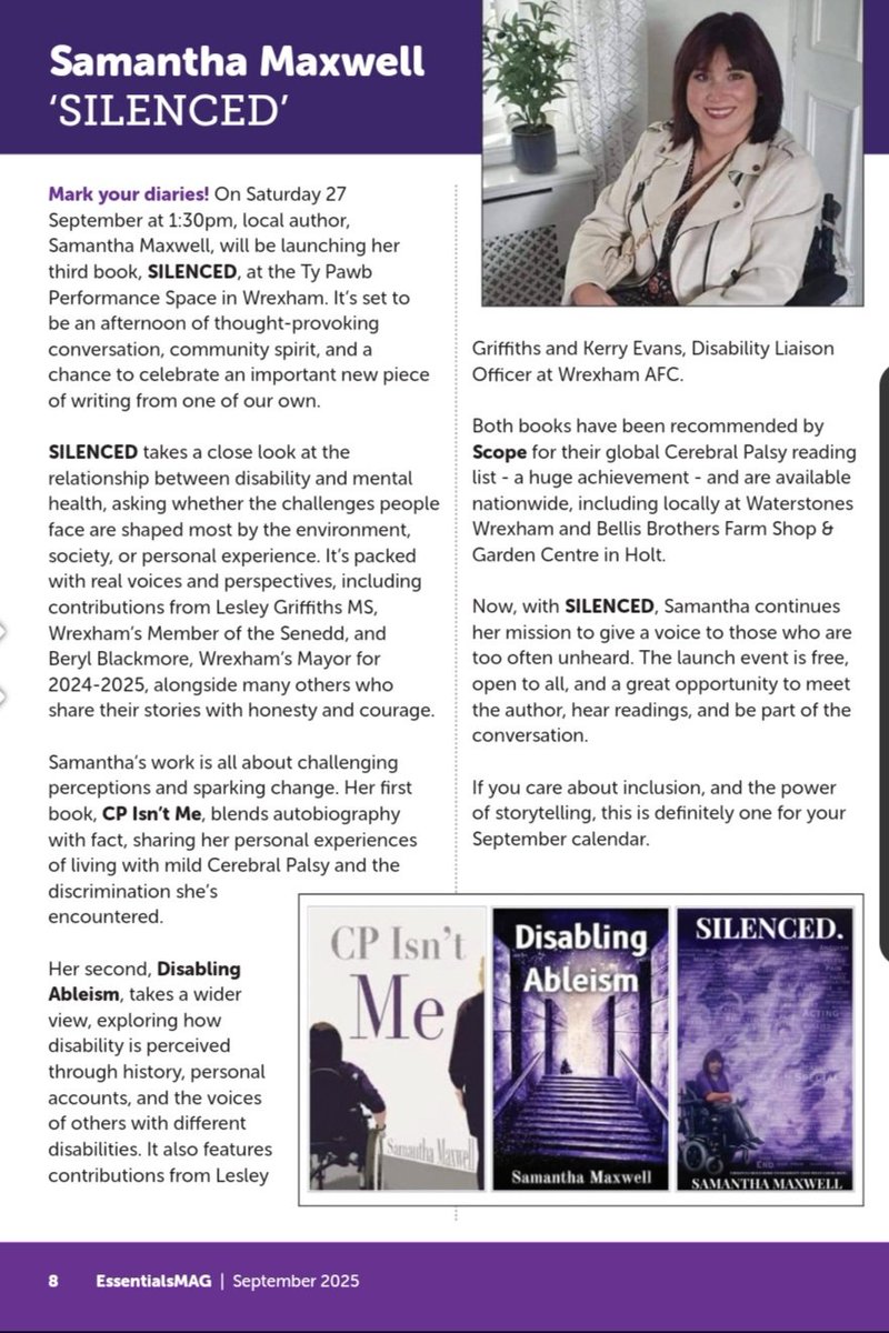 SammyJade310's tweet image. Wonderful to be included in the September 2025 edition of @EssentialsMAG1

SILENCED. FINALLY RELEASED THIS MONTH! 🤫💜