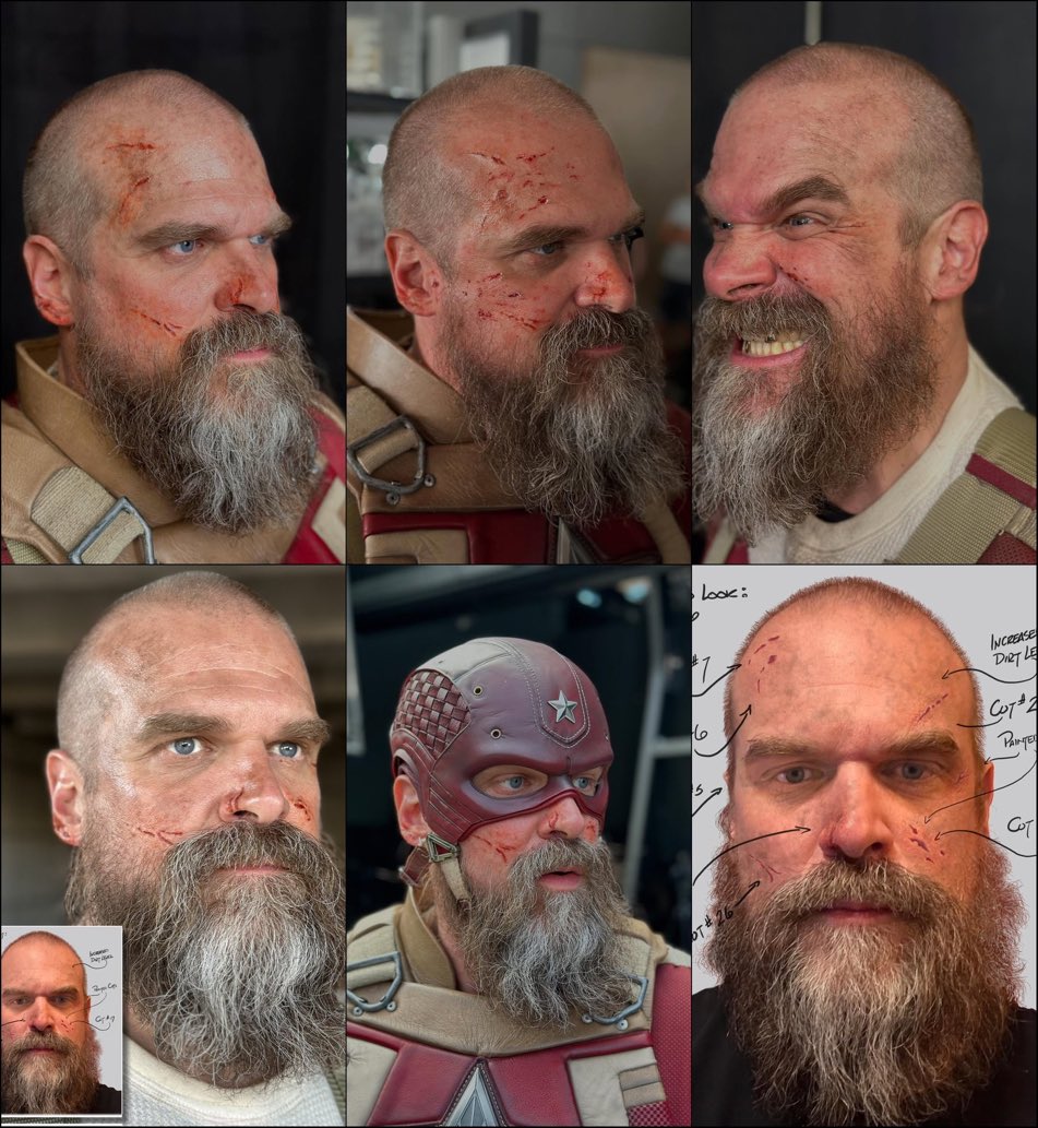 Confira a maquiagem de David Harbour para “THUNDERBOLTS*”.