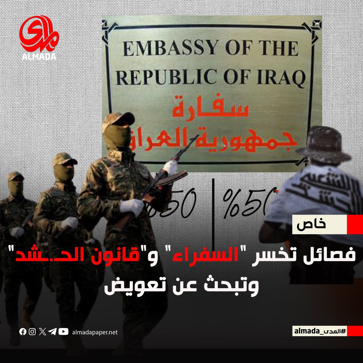 الفصائل المسلحة بالعراق تتلقى ضربة ثانية بعد فشل تمرير قانون الحشد الشعبي، وخسرت نفوذها رغم محاولات التعويض بتوزيع 93 سفيرًا. بعض الفصائل المقرّبة من طهران استُبعدت من المناصب، ما عمّق أزمتها .

التقرير كاملا في الرابط التالي:

🔗 almadapaper.net/412272/