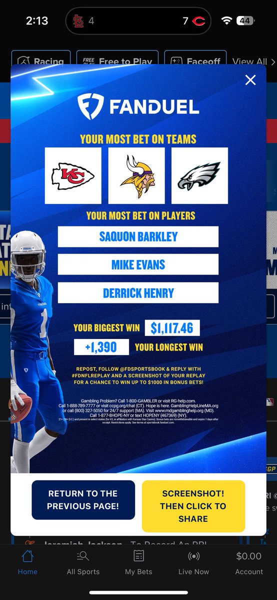 Jdempsher's tweet photo. @FDSportsbook #FDNFLREPLAY 
CAN’T WAIT FOR FOOTBALL SEASON!!! https://t.co/YQaDgN1Jo0
