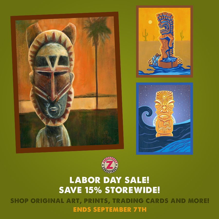 New prints at the shop! Just in time for Labor Day!

zerostreet.shop

#tiki #art #tradingcards #illustration #prinst #originalart #playingcards #USPCC