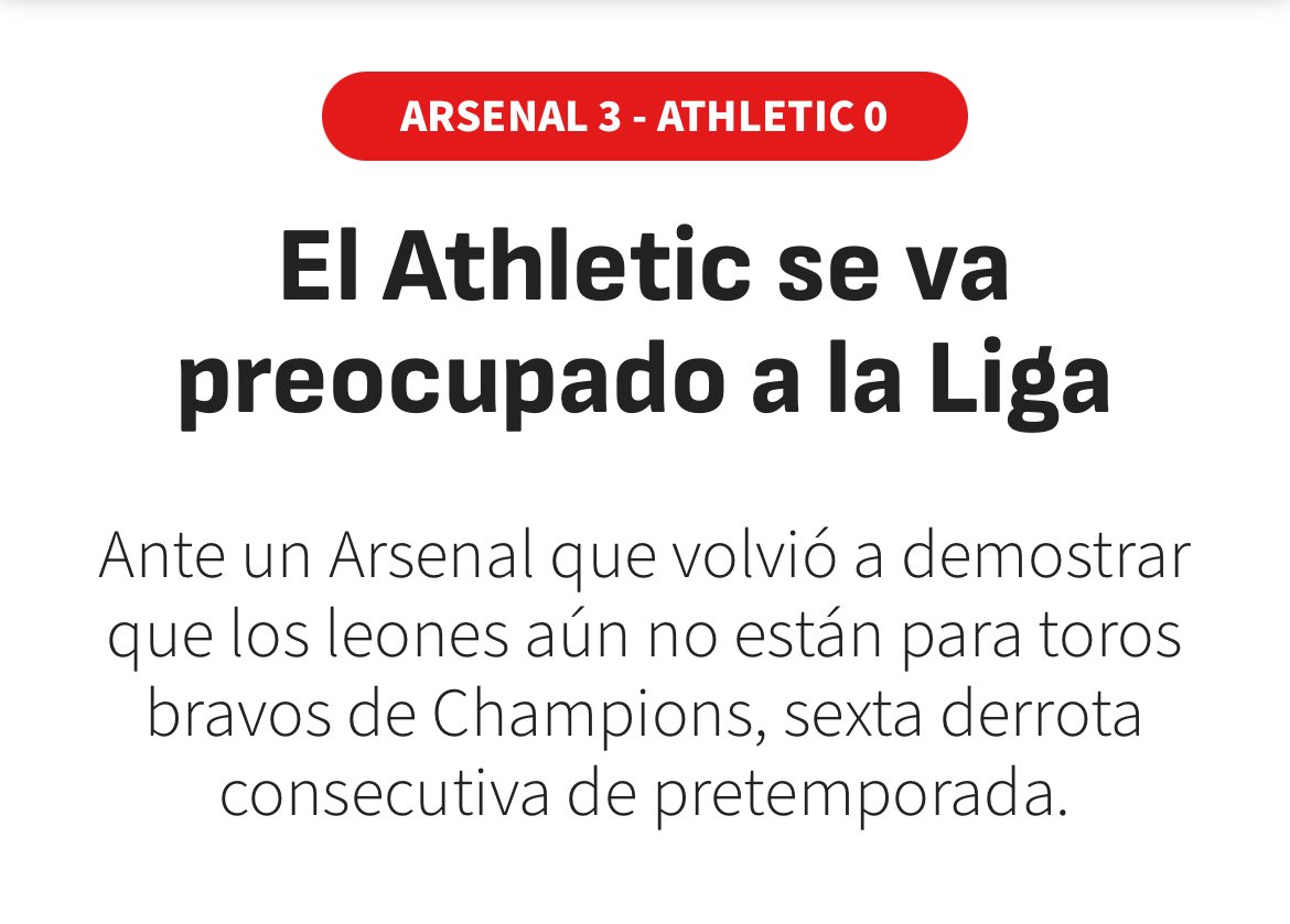 Salva R. Moya (@salva_moya) on Twitter photo Una vez más el <a href="/AthleticClub/">Athletic Club</a> corrobora que los resultados negativos en los amistosos no pasan de anécdota. Las pretemporadas son para lo que son. 9 de 9 colíderes. Otros ganaron bolos veraniegos y no levantan cabeza. Titulares exagerados y tremendistas fuera Una vez más el <a href="/AthleticClub/">Athletic Club</a> corrobora que los resultados negativos en los amistosos no pasan de anécdota. Las pretemporadas son para lo que son. 9 de 9 colíderes. Otros ganaron bolos veraniegos y no levantan cabeza. Titulares exagerados y tremendistas fuera