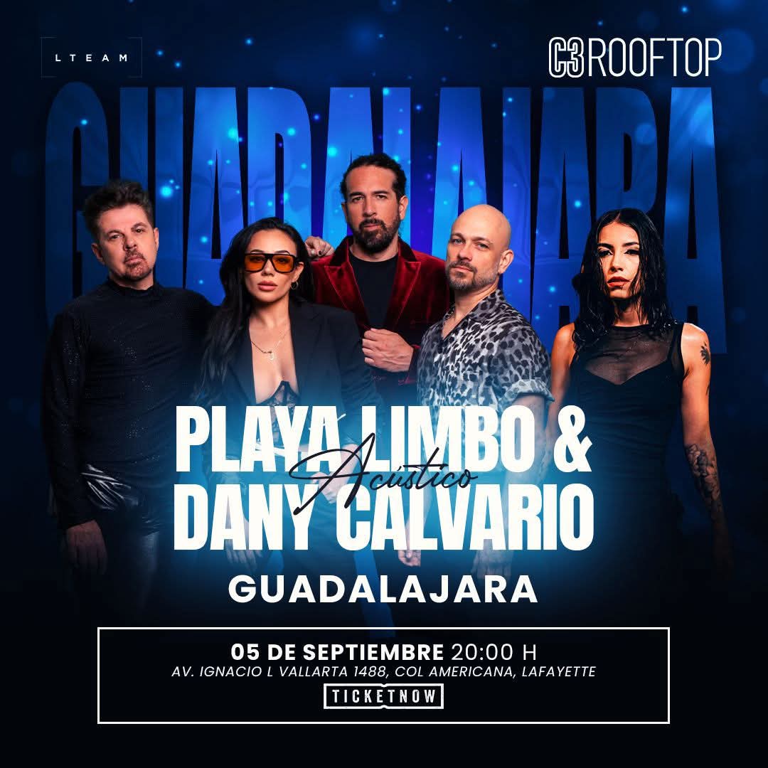 #Conciertos
<a href="/playalimbomusic/">Playa Limbo</a> y #danycalvario se preparan para su esperado set acústico en el Rooftop <a href="/C3Mexico/">C3 Stage</a> ✨
No pierdas detalle de esta auténtica noche de pop tapatío 

Boletos vía <a href="/TicketNowMexico/">TicketNow México</a> 🎟️🎟️
Presenta <a href="/LteamOficial/">LTEAM</a> ⭐