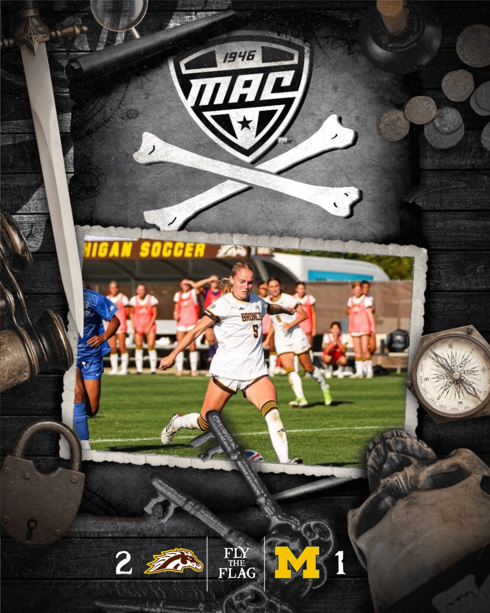 🏴‍☠️ FLY THE FLAG 🏴‍☠️

Western Michigan downs Michigan in Ann Arbor, 2-1! 

<a href="/WMUWomensSoccer/">WMU Women's Soccer</a> | #MACtion