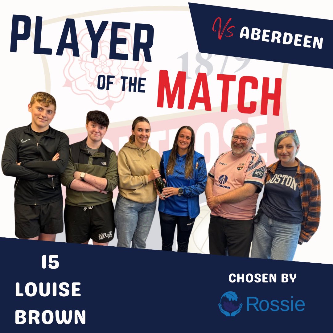 POTM 🏆

Congrats to Louise Brown, who was named Player of the Match after today’s game. 

A big thank you to our Match Sponsor Rossie for their support today, it’s greatly appreciated. 🙌💙