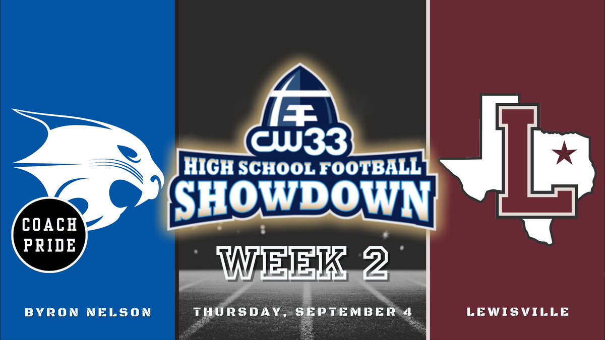 Chris Mycoskie 🎙️ (@mycoskie) on Twitter photo This week, the <a href="/CW33/">CW33 TV</a> High School Football Showdown team is headed to...
𝑳𝑬𝑾𝑰𝑺𝑽𝑰𝑳𝑳𝑬!
Live coverage of <a href="/ByronNelsonFB/">Byron Nelson Football</a> at <a href="/LHSFball/">Lewisville Football</a> begins at 7 pm Thursday. Televised on CW33 TV in DFW and streaming free globally at cw33.com. #TXHSFB This week, the <a href="/CW33/">CW33 TV</a> High School Football Showdown team is headed to...
𝑳𝑬𝑾𝑰𝑺𝑽𝑰𝑳𝑳𝑬!
Live coverage of <a href="/ByronNelsonFB/">Byron Nelson Football</a> at <a href="/LHSFball/">Lewisville Football</a> begins at 7 pm Thursday. Televised on CW33 TV in DFW and streaming free globally at cw33.com. #TXHSFB