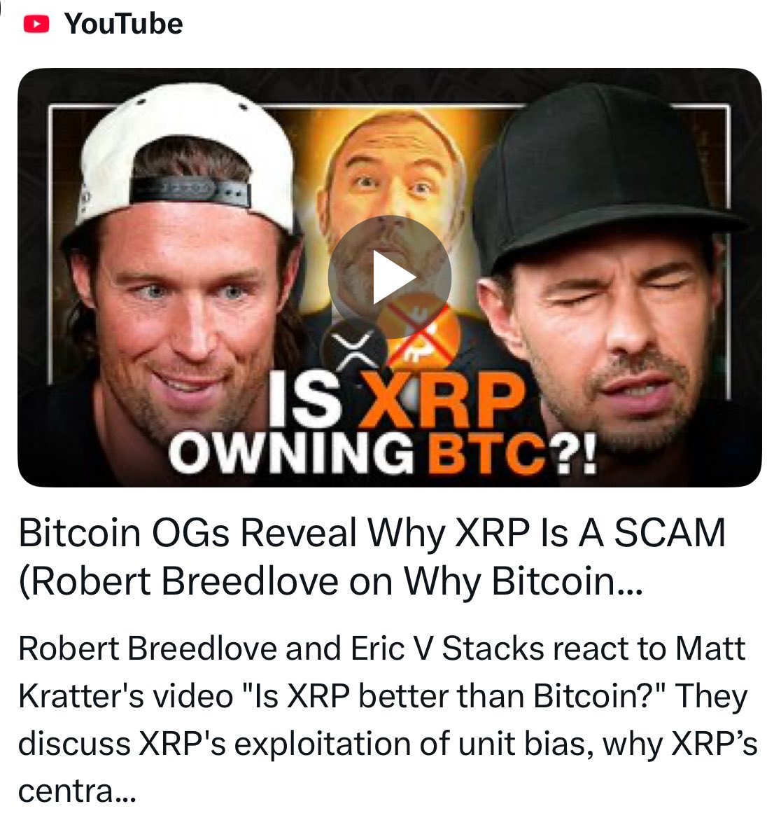 What I want to say is WOW.

The free XRP marketing campaign is now in full swing, courtesy of the Bitcoin maximalists.

They just spent 45 minutes talking about XRP.

Videos like this will only convince Bitcoin holders to dump their BTC for XRP.

I’m so glad these Bitcoin maxis