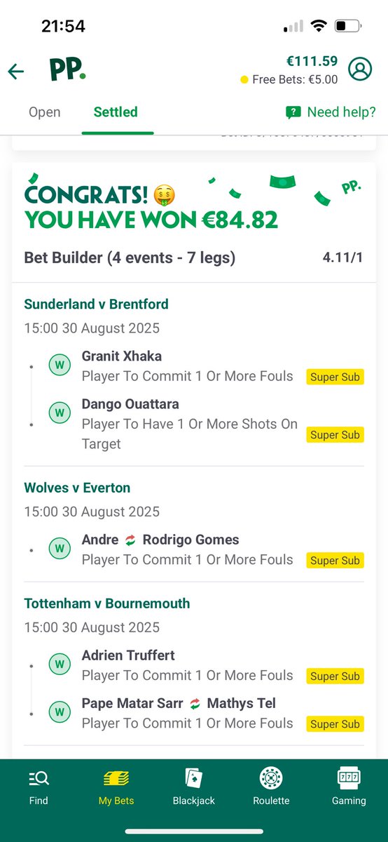 ThePaddyProject's tweet photo. Mixed weekend! The good first. Paddy Power Justice Payout came in clutch 🙏 https://t.co/0HmbcF70l8