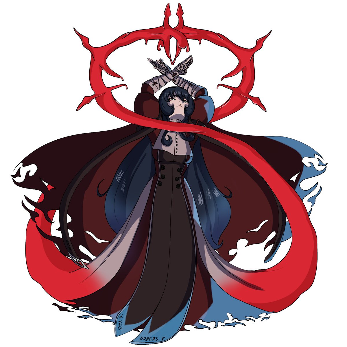 Guilty Gear music got me acting unwise, so i made <a href="/squishier/">𝐬𝐪𝐮*𝐬𝐡</a>  OC Ligeia imitating GG Strive style.