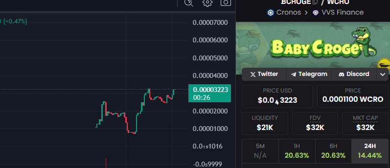 babycroge coin is a reward token on $CRO network that pays holder in $CROGE rewards this is a no brainer at 32k mc youre stupid early will you fade again??

0x2D29782D51BB69e79a1be8720E847d7C609e12f9
