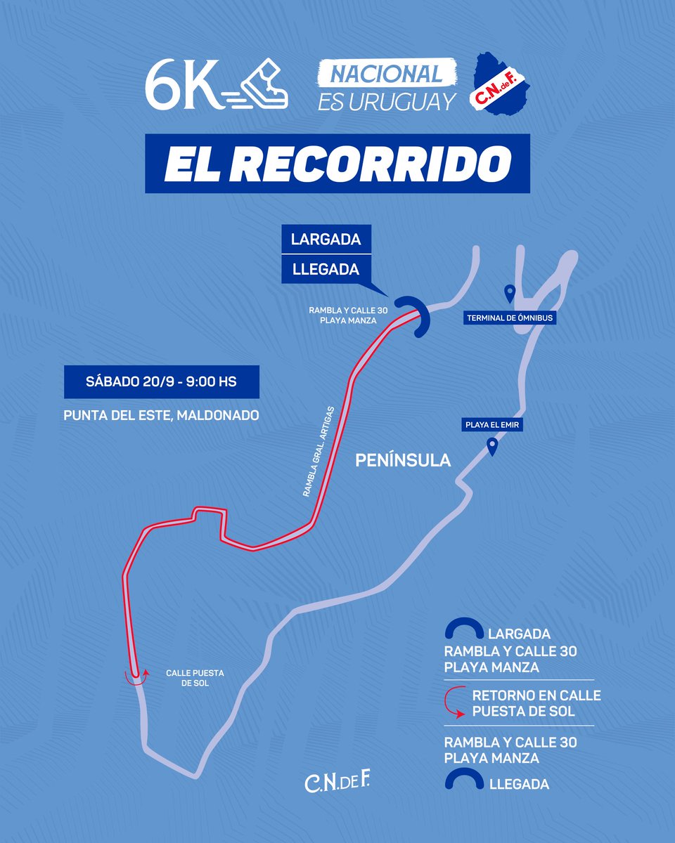 📍 El recorrido de la 6k de Maldonado 

✍🏼 Inscribite ahora en nacional.uy

#NacionalEsUruguay 🇺🇾