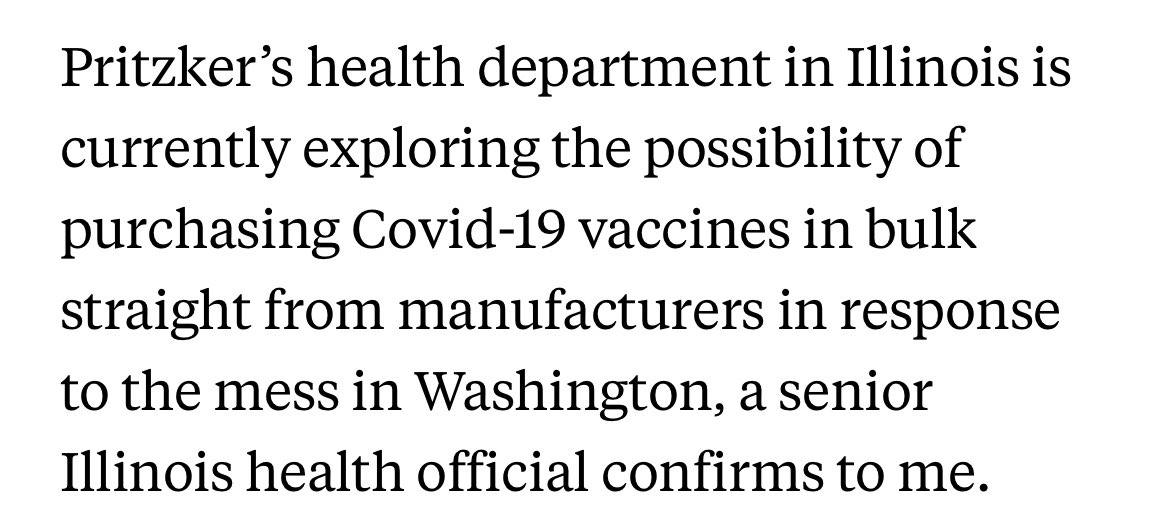 Illinois is currently exploring the possibility of purchasing Covid-19 vaccines in bulk straight from manufacturers to make sure everyone will still have access.
