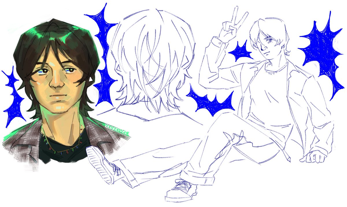 doodles of me, still using my phone