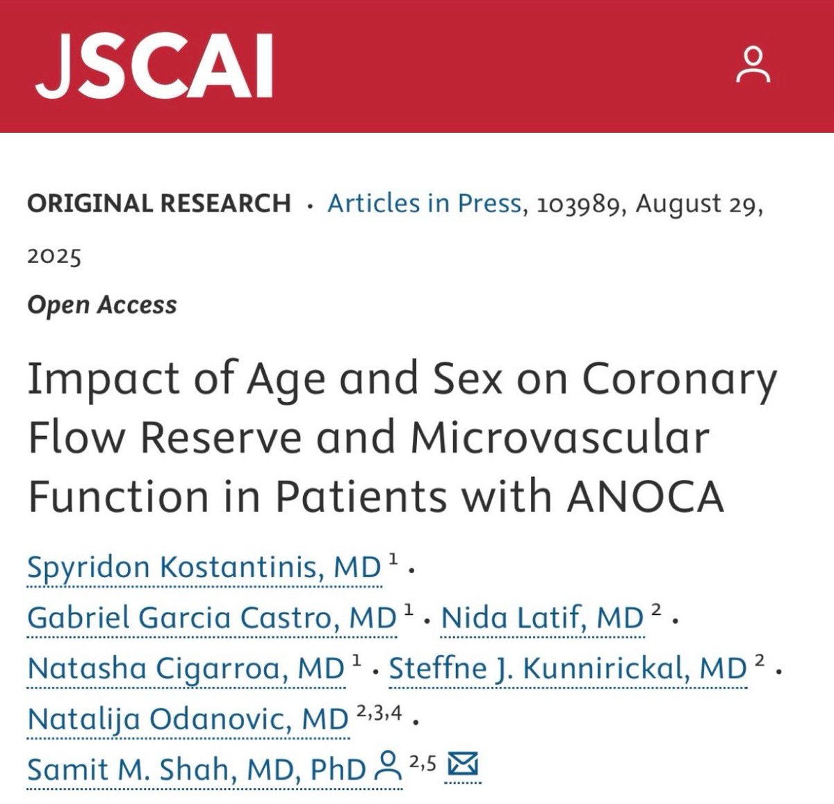 Spyros Kostantinis (@s_kostantinis) on Twitter photo Excited to share our work on #ANOCA at #ESCCongress2025 with simultaneous publication in #JSCAI <a href="/MyJSCAI/">MyJSCAI</a>
Link: doi.org/10.1016/j.jsca…
Grateful for the mentorship of <a href="/samitshahmd/">samitshahmd</a> and the continuous support from my IM residency program <a href="/YaleIMed/">Yale Internal Medicine</a> <a href="/TradIMYale/">Yale IM Traditional Residency Program</a> <a href="/YaleCardiology/">Yale Cardiology</a> Excited to share our work on #ANOCA at #ESCCongress2025 with simultaneous publication in #JSCAI <a href="/MyJSCAI/">MyJSCAI</a>
Link: doi.org/10.1016/j.jsca…
Grateful for the mentorship of <a href="/samitshahmd/">samitshahmd</a> and the continuous support from my IM residency program <a href="/YaleIMed/">Yale Internal Medicine</a> <a href="/TradIMYale/">Yale IM Traditional Residency Program</a> <a href="/YaleCardiology/">Yale Cardiology</a>