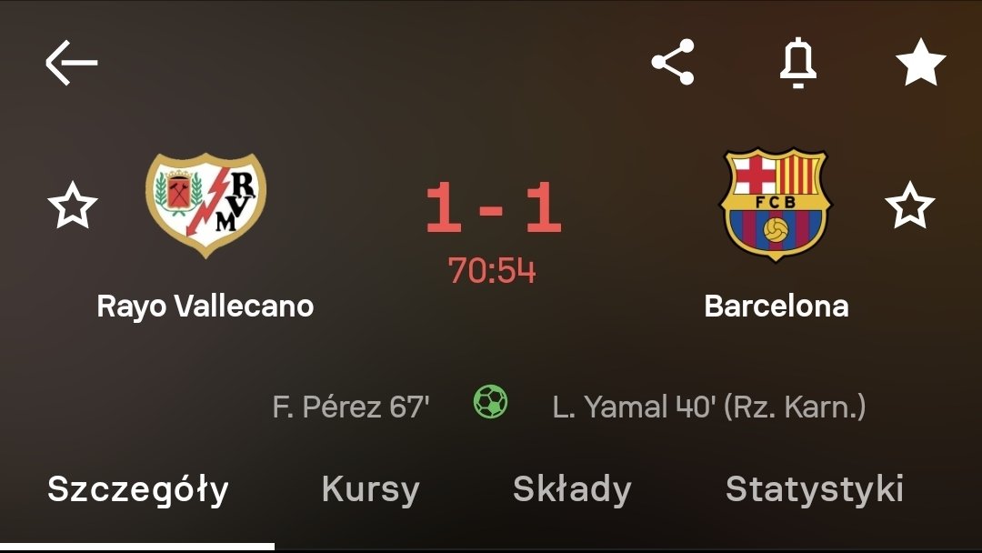 Jagiellonio szykuj się. Rayo powinno wygrywać, bo karny powinien nie zostać uznany