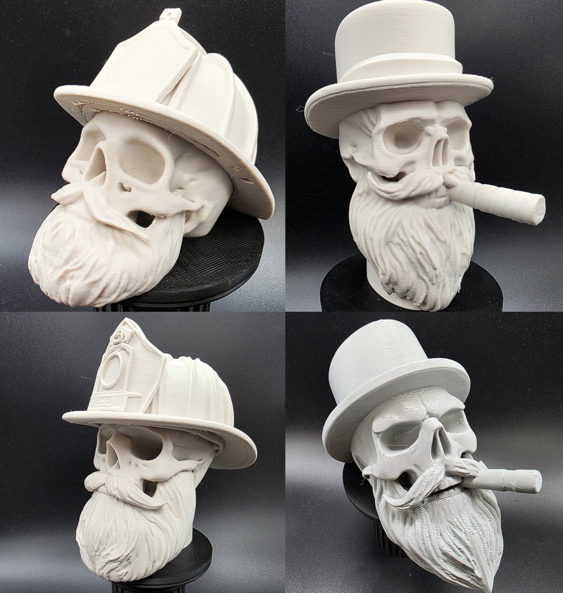 I'm back with a few bearded SPOOKY fellas to share! 
printables.com/@over_thinker_… #firefighter #skull #skulls #sculpture #3dprinting #cigars #bearded #beards #3DModels <a href="/BambulabGlobal/">Bambu Lab</a>  <a href="/printablescom/">Printables.com</a>